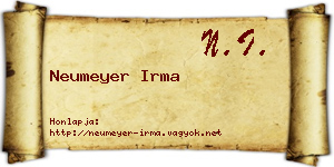 Neumeyer Irma névjegykártya